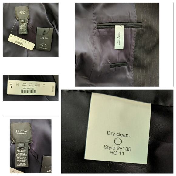 J Crew Super 120s Pinstripe Blazer Career Office 6 New (See note) - Picture 8 of 8